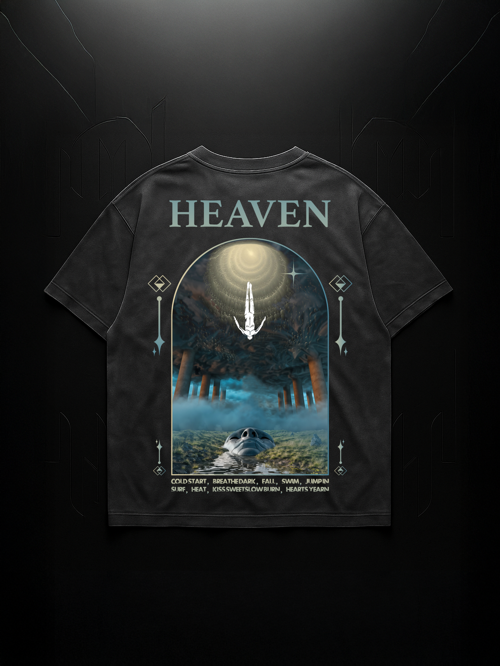 “Ascend Through Light” Acid-Washed Oversized T-shirt